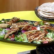 Greek Grilled Chicken Pitas and Vegetable Salad