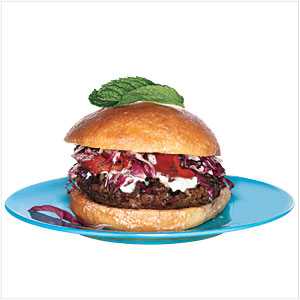 Lamb Burgers with Indian Spices and Yogurt-Mint Sauce