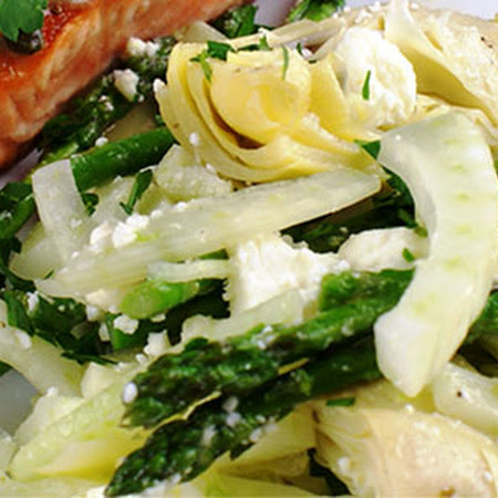 Artichoke, Asparagus & Fennel Salad with Lemon Vinaigrette 